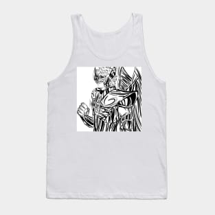 sagittarious zodiac gold saint in ecopop retro anime style Tank Top